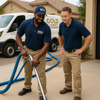 Professional carpet cleaning team working in Mesa